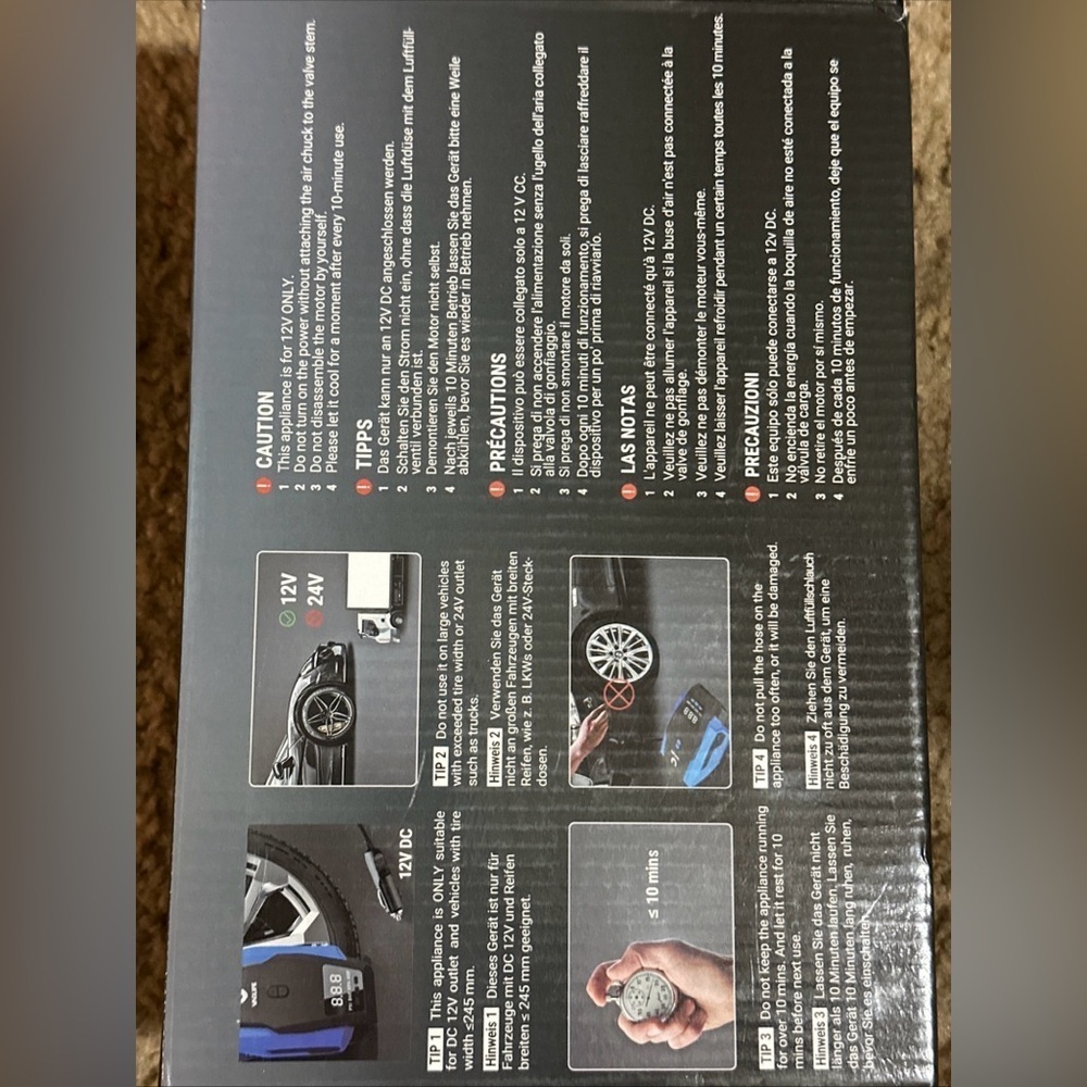 VacLife Portable Air Compressor - Black and Blue - Picture 4 of 8